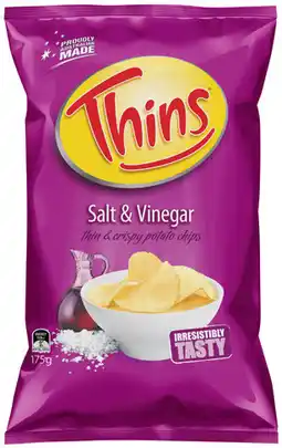IGA Thins Chips 150‑175g or French Fries 175g Selected Varieties offer