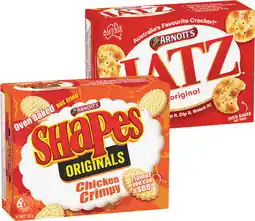 IGA Arnott’s Shapes 175-190g or Jatz 225g or Clix 250g Selected Varieties offer