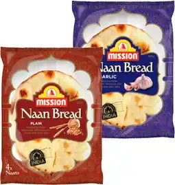 IGA Mission Naan Bread Selected Varieties offer