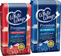 IGA White Wings Premium Self Raising or Plain Flour 1kg offer