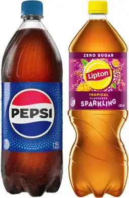 IGA Lipton Sparkling Ice Tea or Pepsi 1.25 Litre Selected Varieties offer