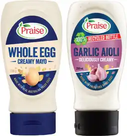 IGA Praise Aioli, Mayo or Burger Sauce 230-250mL Selected Varieties offer