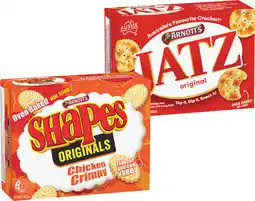 IGA Arnott’s Shapes 175-190g or Jatz Clix 250g Selected Varieties offer