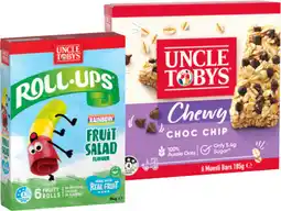 IGA Uncle Tobys Muesli Bars or Roll‑Ups 5‑6 Pack Selected Varieties offer