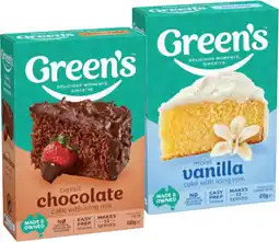 IGA Green’s Baking Mix 380‑470g Selected Varieties offer