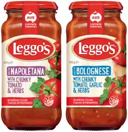 IGA Leggo’s Pasta Sauce 490‑500g Selected Varieties offer