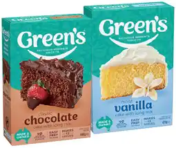 IGA Green’s Cake, Brownie or Date Loaf Mix 380‑470g Selected Varieties offer