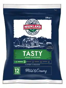 IGA Mainland Tasty or Mozzarella Finely Grated Cheese 200g offer