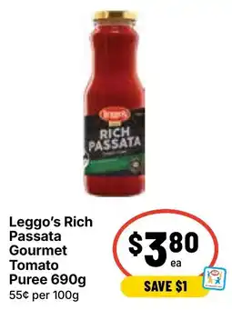 Ritchies Leggo's Rich Passata Gourmet Tomato Puree offer