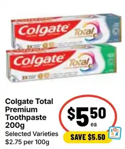 Ritchies Colgate Total Premium Toothpaste offer