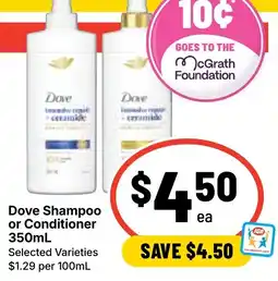 Ritchies Dove Shampoo or Conditioner offer