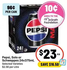 Ritchies Pepsi, Solo or Schweppes offer
