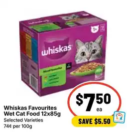 Ritchies Whiskas Favourites Wet Cat Food Selected Varieties offer
