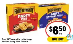 Ritchies Four'N Twenty Party Sausage Rolls or Party Pies offer