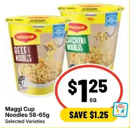 Ritchies Maggi Cup Noodles Selected Varieties offer
