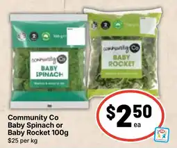 Ritchies Community Co Baby Spinach or Baby Rocket offer