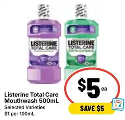 Ritchies Listerine Total Care Mouthwash offer