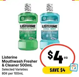 Ritchies Listerine Mouthwash Fresher & Cleaner offer