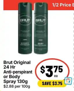 Ritchies Brut Original 24 Hr Anti-perspirant or Body Spray offer