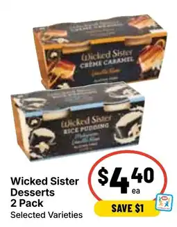Ritchies Wicked Sister Desserts offer