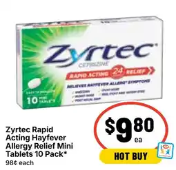 Ritchies Zyrtec Rapid Acting Hayfever Allergy Relief Mini Tablets offer