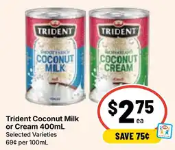 Ritchies Trident Coconut Milk or Cream offer