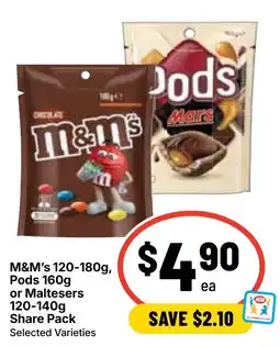 Ritchies M&M's Pods or Maltesers Share Pack offer