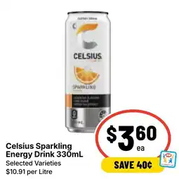 Ritchies Celsius Sparkling Energy Drink offer