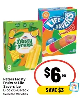 Ritchies Peters Frosty Fruits or Life Savers Ice Block offer