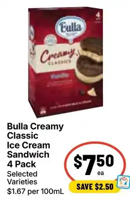 Ritchies Bulla Creamy Classic Ice Cream Sandwich offer