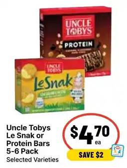 Ritchies Uncle Tobys Le Snak or Protein Bars offer