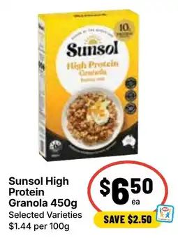 Ritchies Sunsol High Protein Granola offer