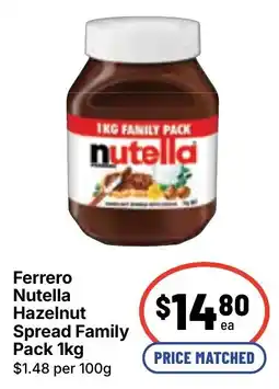 Ritchies Ferrero Nutella Hazelnut Spread Family Pack offer