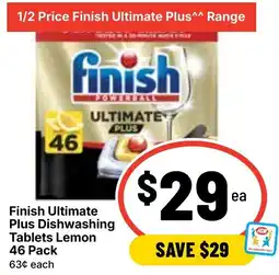 Ritchies Finish Ultimate Plus Dishwashing Tablets Lemon offer