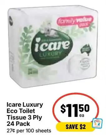 Ritchies Icare Luxury Eco Toilet Tissue 3 Ply offer