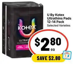 Ritchies U By Kotex Ultrathins Pads offer