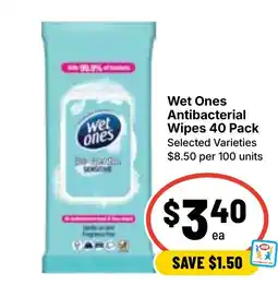 Ritchies Wet Ones Antibacterial Wipes offer