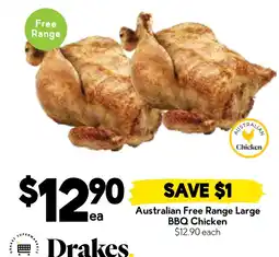 Drakes Australian Free Range Large BBQ Chicken offer
