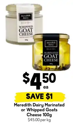 Drakes Meredith Dairy Marinated or Whipped Goats Cheese offer