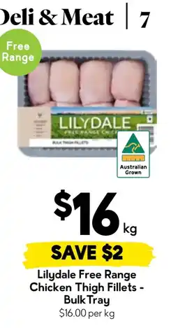 Drakes Lilydale Free Range Chicken Thigh Fillets - Bulk Tray offer