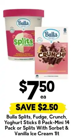 Drakes Bulla Splits, Fudge, Crunch, Yoghurt Sticks offer