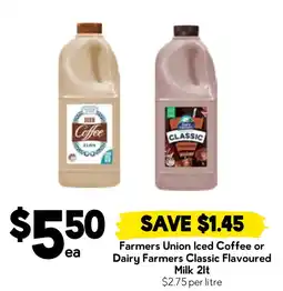 Drakes Farmers Union Iced Coffee or Dairy Farmers Classic Flavoured Milk offer