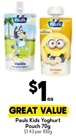 Drakes Pauls Kids Yoghurt Pouch offer