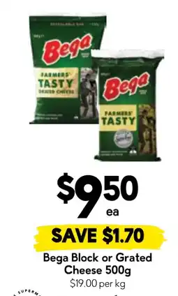 Drakes Bega Block or Grated Cheese offer