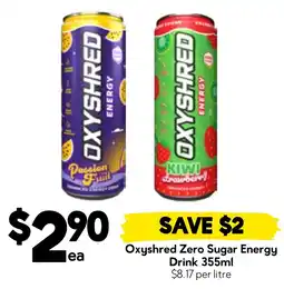 Drakes Oxyshred Zero Sugar Energy Drink offer