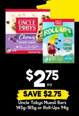Drakes Uncle Tobys Muesli Bars offer
