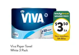 Foodworks Viva Paper Towel White 3 Pack offer