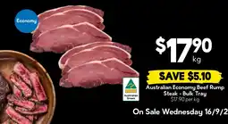 Drakes Australian Economy Beef Rump Steak - Bulk Tray offer