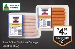 Foodworks Slope & Sons Traditional Sausage Varieties offer