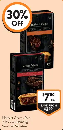 Foodworks Herbert Adams Pies offer